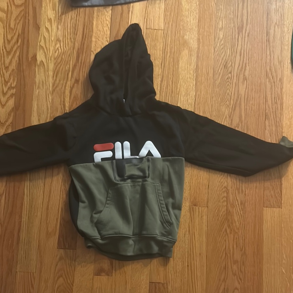 Fila Black and Green Color Block Jacket